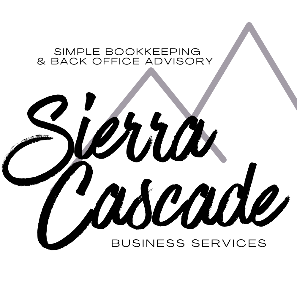 Picture of our main logo - "Sierra Cascade offers easy, simple bookkeeping & back office Advisor